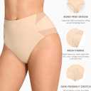 FeelinGirl Tummy Control Underwear Shapewear for Women Mid Waisted Shaping Panties Lower Belly Body Shaper Girdle (Beige, XL)