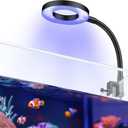 Pawfly Aquarium Light for 1-3 Gallon Saltwater Fish Tanks, Clip On LED Reef Light for Corals, Dimmable USB Aquarium Lamp with Full Spectrum Lighting and Timer (Adapter Not Included)