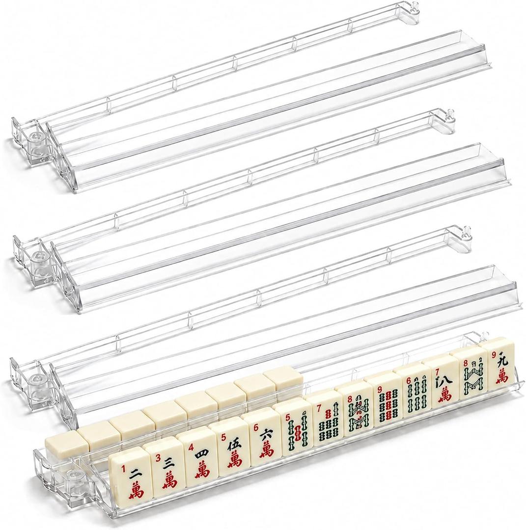 American Mahjong Racks with Pushers – Set of 4 for Smooth Gameplay