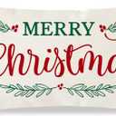 PANDICORN Merry Christmas Pillow Covers 12x20 Inch Farmhouse Christmas Decorations Lumbar Decorative Cushion Case Xmas Winter Holiday Decor for Sofa Couch Living Room (Cream)
