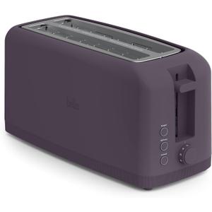 bella 4 Slice Slim Toaster, Fits-anywhere Kitchenware, 6 Setting Shade Control with Reheat & Cancel Buttons, Fits Sourdough, 10 Long Slot, Anti Jam & Auto Shutoff, 900 Watt, Plum