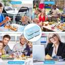 Grab and Go Snack Containers, Stainless Steel Double Compartment Snack Containers with Lids, Reusable Condiment Container-Dishwasher Safe,Travel & Outdoor Camping Food Storage (2pcs)