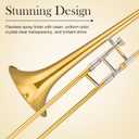 SONICAKE Bb Alto Slide Trombone for Beginners Students - Gold Lacquer Brass Trombone Full Kit with 7C Mouthpiece, Hard Case, Gloves & Cleaning Kit QTB-01