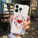 ClothxbYJ Case for iPhone 14 Pro,T1t Red Spider Heart G1 Clear Case Pattern Cute Cover Case for Girls Men Slim Thin Soft Shockproof Phone Case