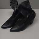 Mysoft Women's Cowboy Boots Mid Calf Western Embroidered Pointed Toe Chunky Heel Pull On Cowgirl Boots Fit Medium Wide Width (9.5, Black)