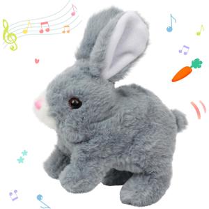 Hopearl Hopping Rabbit Interactive Electronic Pet Plush Bunny Toy with Sounds and Movements Animated Walking Wiggle Ears Twitch Nose Gifts for Toddlers Birthday, Gray, 7'' Hopearl Hopping Rabbit Interactive Electronic Pet Plush Bunny Toy with Sounds and Movements Animated Walking Wiggle Ears Twitch Nose Gifts for Toddlers Birthday, Gray, 7''