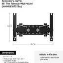 Samsung 85-Inch The Terrace Outdoor Smart TV Wall Mount, Adjustable Height and Viewing Angle, Swivel and Tilt, WMN5870TC