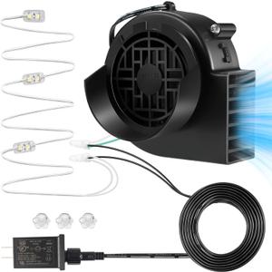 Envanptaz Air Blower for Inflatables, 12V 1.2A Inflatable Fan Blower Replacement with 3 LED Light Strings, 1.5A Adapter for Christmas Thanksgiving Halloween Yard Party Indoor Outdoor Decorations