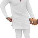 African Men‘s Clothing Fashion Suit Two Pieces Set Dashiki Outfit Top Pant Tracksuit, Medium