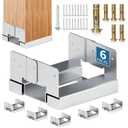 6x6 Galvanized Post Base for Concrete, 6 Pack Post Deck Base Anchor for 5.5x5.5 Wood, Post Base Holder with 1" Standoff for Deck Gazebo Pergola Porch, Includes 6 Fastener & 60 Screws