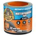 Gorilla Waterproof Patch & Seal Tape, Black Tape, 4" x 10' (Pack of 1) - Permanent Weather Resistant Seal for Leaks and Repairs
