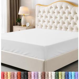 Utopia Bedding Queen Fitted Sheet - Bottom Sheet - Deep Pocket - Soft Microfiber - Shrinkage and Fade Resistant - Easy Care -1 Fitted Sheet Only (White)