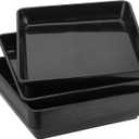 JOIKIT 10 PCS 10 x 10 Inch Square Plant Saucer, Plastic Plant Saucer Drip Tray, Square Flower Pot Tray for Indoors and Outdoor Plant Pots, 1.38 Inch Deep, Black