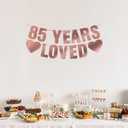 2 x Pre-Strung 85th Birthday Banner - Rose Gold Glitter, Happy 85th Birthday Party Decorations for Women, Funny 85 year old Anniversary Decor Bday Sign Gifts