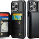 Vinich for iPhone 14 Pro Wallet Case with Card Holder, RFID Blocking Credit Slots Kickstand Shockproof Phone Cover for Women Men, Black