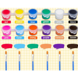 12PCS Mini Paint Set for Kids & Adults - Washable Acrylic Paint Strips