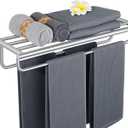 Alise 24 inch Towel Shelf with Double Towel Bars,Towel Rack for Bathroom,SUS 304 Stainless Steel Wall Mount Towel Holder Storage,Brushed Nickel,GYT7060-LS