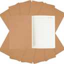 Bulk A5 Journal Notebook, Kraft Cover 80 Pages Lined Paper Journal for Traveler, Notes, Memo - Bulk Journals Sewn Brown Notebook for School Supplies, Office Supplie (Line 80 Pages, 10 Pack)