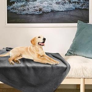 Onarway Dog Blanket Washable for Puppy: 1 Pack Dog Blankets 40”x28” - Fluffy Soft Small Throw for Cat Puppy Kitten Dogs - Fleece Pet Blankets for Bed Sofa Car and Indoor - Grey 