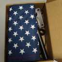 12 x 18 Double Sided American Garden Flag with Lights- Solar LED Burlap US Flag, Luminable Yard Garden Flag for Patio Lawn Outside Outdoor Decorative