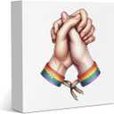 Gay Pride Gifts for Lesbian Girlfriend Boyfriend Funny Gay Pride Month Decorations for Home Table Rainbow Prides Month Party Decor 5 x 5 inches