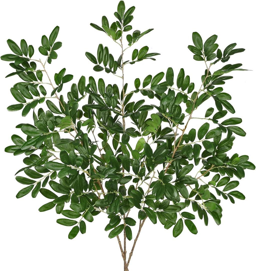 37.8" Artificial Greenery Stems for Tall Vase, Faux Stems and Branches for Vase, Fake Greenery Stem Artificial Greenerys for Centerpieces, Home, Office, Room Table Decor, Floral Arrangements, 3Pcs
