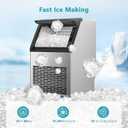 COWSAR Commercial Ice Maker Machine, 80Lbs/24H Stainless Steel Undercounter Ice Maker with 24Lbs Storage Capacity, Self-Cleaning Freestanding Ice Machine for Home, Bar, Restaurant, Office, Outdoor