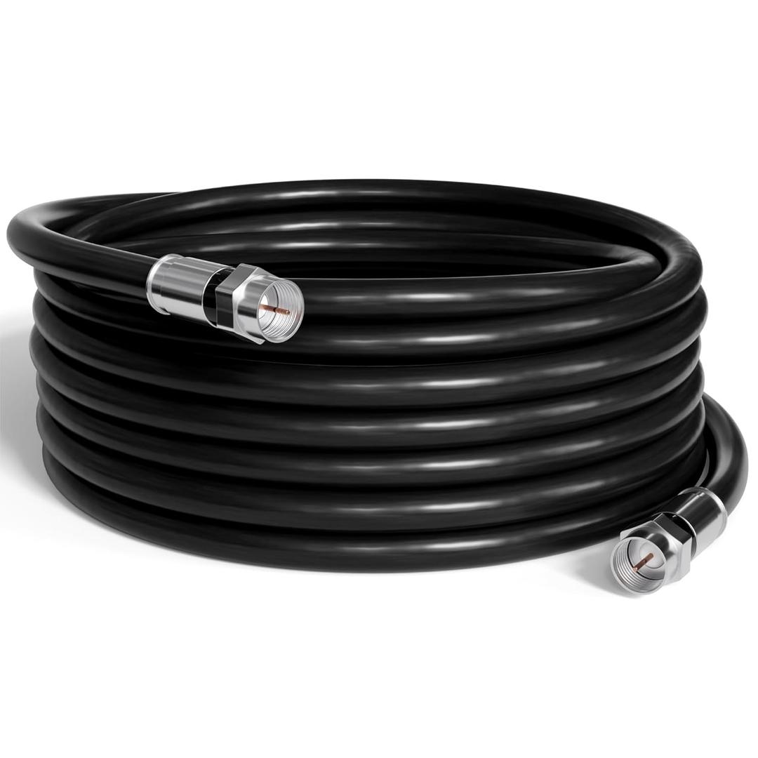 THE CIMPLE CO Coaxial Cable, 100 FT, Indoor/Outdoor, High Speed Internet, Satellite Extension, RG6, Dual Shielded Coax, CATV, UV Resistant, Weather Proof, CL2 Rated, 30 Meters, Black