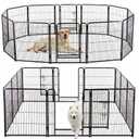 NEWBULIG Dog Playpen for Indoor 40 Inch 12 Panels - Portable Heavy Duty Metal Pet Exercise Pen with Door, Foldable Small Medium Large Dog Puppy Playpen Fence for Outdoor RV, Camping, Yard, Garden