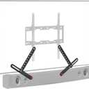 Barkan Universal Soundbar Mount, Adjustable Bracket for Mounting Above or Under The TV, Sizes 13-80 inch, Fits Most of Sound Bars Up to 14 lbs, Easy Assembly Black