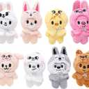 RHEETADA 8 PCS Skzoo Keychains 4 Inches SKZ Plush Keychains SKZ Set Key Handbag Pendants