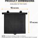 EcoNour Car Side Window Sun Shade (2 Pack) | Retractable Roller Sunshade for Kids | Baby Car Window Shades for UV and Sun Glare Protection | Baby Travel Accessories (15"x17")