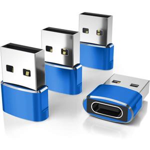 Elebase for Apple Watch Series 11 SE Ultra 3 Adapter,USB to USB C Adaptor,Type C Female to A Male Cable Converter for iWatch 9 10 9,Airpods 4 2,iPad 8th 9th 10th Air 4th 5th Mini 7 7th 6th Yubico (Blue)