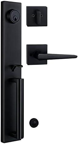 Newbang Iron Black Front Double Door Handleset (KEYED HANDLESET)