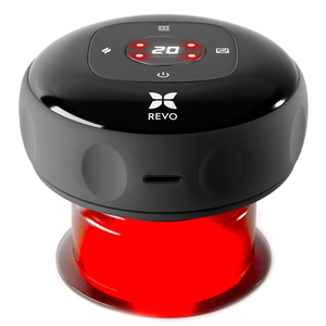 REVO The Original 4in1 Smart Cupping Therapy Massager, Red Light Therapy for Targeted Pain Relief, Knots, Aches, Muscle Soreness, Circulation & Tighter Skin, Portable Cupping Kit