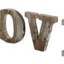 MyGift Decorative Torched Wood Love Cut Out Letters Sign for Wedding Decor, Standing Wooden Word Art Sign for Dorm Decoration, Anniversary, Valentine's Day