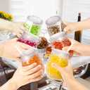 Fasmov 6 Pack Frosty Freezer Ice Mugs with Lids and Straws, 12oz Cute Shape Freezer Ice Beer Mugs, Double Wall Gel-Filled Acrylic Freezer Mugs, Freezable Drink Tumbler for Parties and Gifts, Clear