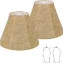 Rustic Lampshades Set of 2, Bell Lamp Shades Replacement 6"x13x10", Medium Faux Leather Lampshades for Table Lamps, Floor Lamps, Hand Crafted(Spider Fitter), Harp Holders Included, Assembly Required
