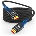 Snowkids 8K HDMI Fiber Optic Cable Long 2.1 75FT/23M, Unidirectional 48Gbps High Speed 8K60 4K Braided HDMI Cord eARC HDR10 2.2&2.3 Compatible for TV/Monitor/PS-5/X-box/Sound System & More