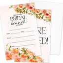 5 x Citrus Bridal Brunch Invitations, Orange Bridal Shower Invitations, Bright Floral Wedding Invitations with Envelopes for Bridal Shower Wedding Engagement, Bride-To-Be Party Supplies -07