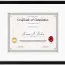 Rempry 12x16 Picture Frame, Display 8.5x11 Certificate Document Award with Mat or 12x16 Without Mat, Wall Hanging or Tabletop Photo Frame, Black, 1 Pack