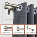 Double Curtain Rods with Aluminum End Cap and Full Surround Brackets,1"Front and 5/8" Back Rod,Adjustable between 36 to 72 Inches (3-6 Feet), Brushed Nickel Double Window Drapery Rod