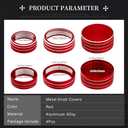 LECART Car Interior Accessories Fit for Jeep Grand Cherokee 2022-2014 AC Knob Covers & 4WD Switch Knob Cover Red Auto Decoration Stylish Metal Decal Decor Trims 4Pcs