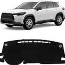 KUST Car Dash Cover for Toyota Corolla Cross 2022-2024 2025 2026 (NOT fit Toyota Corolla) Polyester Non-Slip Center Console Dash Cover Interior Accessories Custom Fit Dash Cover No Glare Black