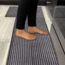 HAMMELI Kitchen Rug Mats Made of 100% Polyester Set of 2 Soft & AntiSlip and Machine Washable (Dark Grey, 20" x 30" and 20" x 48")