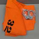 Poen Kids Prisoner Costume Halloween Set Orange Prisoner Jumpsuit with Handcuffs and ID Card for Boys Girls Children Cosplay (Large)
