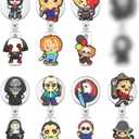 3 x 8Pcs Horror Badge Reels, Halloween Badge Reels Retractable, Funny Badge Holder Alligator Clip for Nurse Doctor