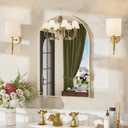 20"x30" Arched Bathroom Vanity Mirror, Brushed Gold Aluminum Frame