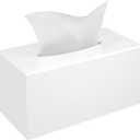 Tissue Box Cover, PITBVO Acrylic Tissue Box Holder Rectangle Upgrade Size Facial Tissue Holder Handmade Napkin Dispenser for Bathroom Kitchen Bedroom Home Office (Glossy White, 9.85"L x 5.1"W x 5.3"H)