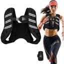 Weighted Vest for Women Men, 12lb Adjustable Weight Vest with Reflective Stripes for Workout, Strength Training, Running, Fitness, Muscle Building, Weight Loss, Rucking Vest With Phone Pouch (Black)